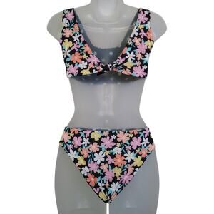 Feather 4 Arrow Reversible Bikini Girls size 14 Wildflowers Polka Dots Swim